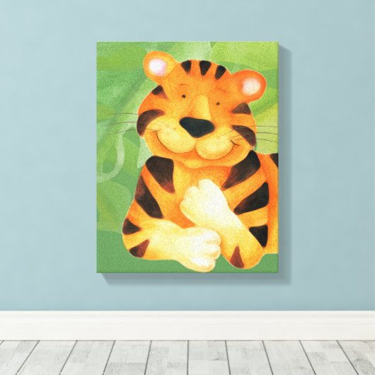 Afdruk van vouwbaar tijgercanvas canvas afdruk (Insitu (Houten vloer))