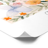 Afdruk van wilde bloem bloemige initiele letter B Poster (Hoek)