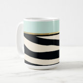 Afdruk van zwart-wit en zwart-wit koffiemok (Voorkant links)