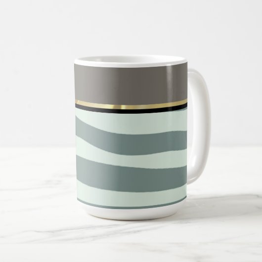 Afdruk van zwart-wit en zwart-wit koffiemok (Voorkant rechts)