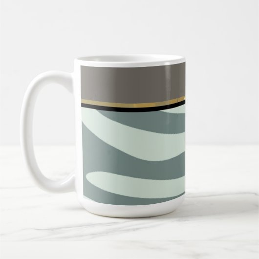 Afdruk van zwart-wit en zwart-wit koffiemok (Links)