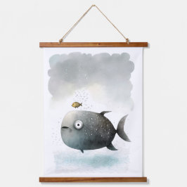 Afdruk viswaterverf hangend wandkleed