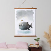 Afdruk viswaterverf hangend wandkleed (Slaapkamer)