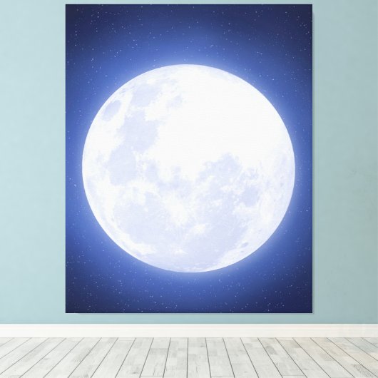 Afdruk volledig Moon Blue Aura Stretted Canvas (Insitu (Houten vloer))
