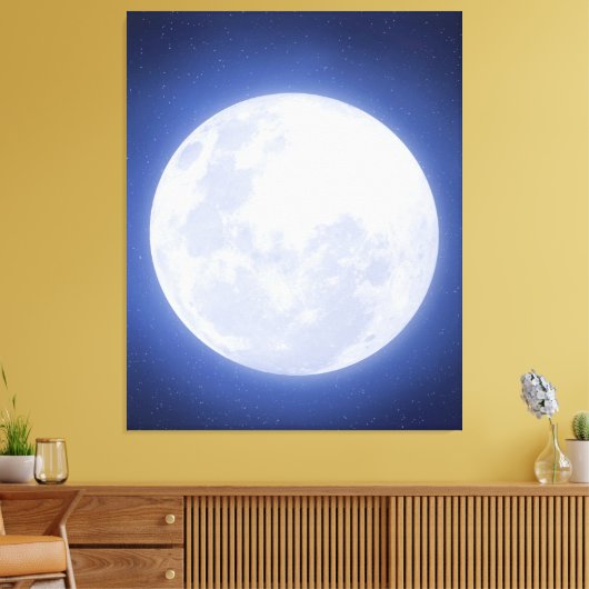 Afdruk volledig Moon Blue Aura Stretted Canvas (Insitu (Woonkamer))