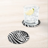 Afdruk voor sluiten van zebra ronde kartonnen onderzetter (Insitu)