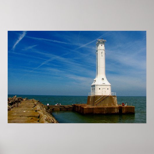 Afdruk vuurtoren Huron Poster (Voorkant)