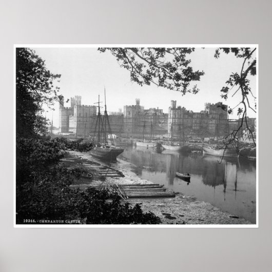 Afdruk  Wales, Carnarvon medieval castle Poster (Voorkant)
