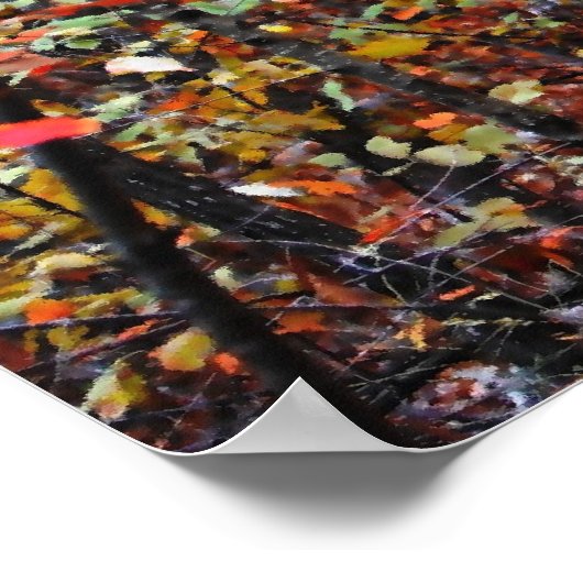 Afdruk Waterverf herfst geslepen bos Poster (Hoek)