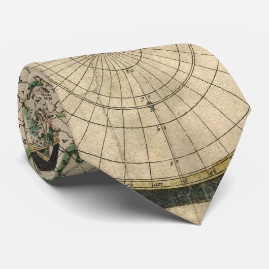 Afdruk wereldkaart 1689 stropdas (Opgerold)