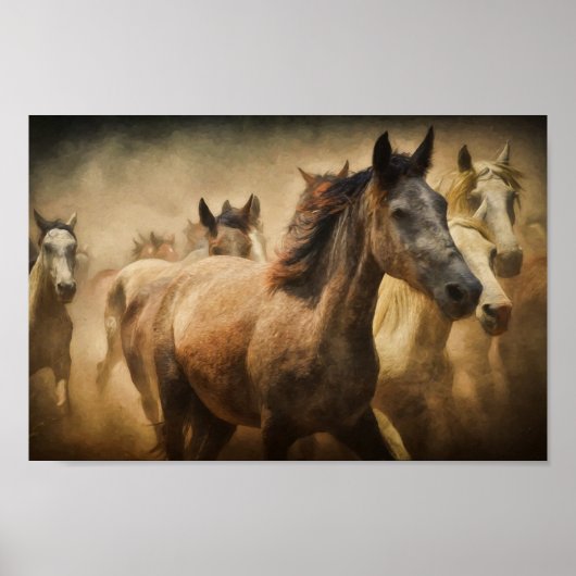 Afdruk Wild Herd of Horses Poster (Voorkant)