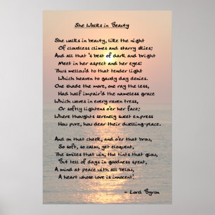 Afdruk "Ze loopt in schoonheid" Poster