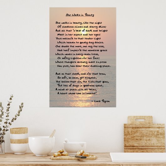 Afdruk "Ze loopt in schoonheid" Poster (Keuken)