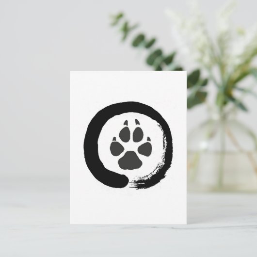 Afdruk Zen wolf Briefkaart (Staand voorkant)
