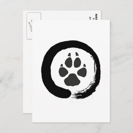 Afdruk Zen wolf Briefkaart (Voorkant / Achterkant)