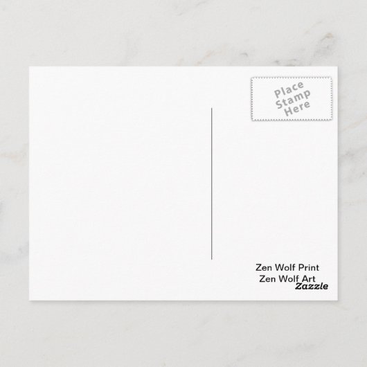Afdruk Zen wolf Briefkaart (Achterkant)
