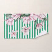 Afdruk zomer-, lente-, groene streep magnolia bad handdoek (Handdoek)