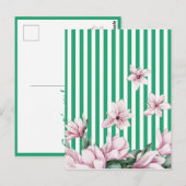 Afdruk zomer-, lente-, groene streep magnolia briefkaart (Voorkant / Achterkant)