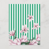 Afdruk zomer-, lente-, groene streep magnolia briefkaart (Voorkant)