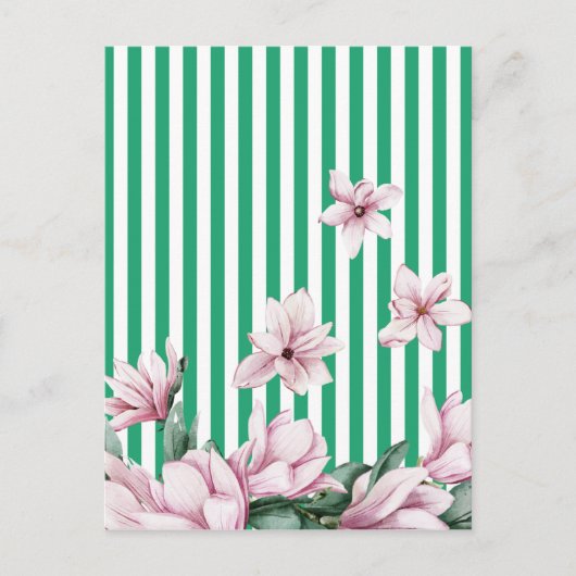 Afdruk zomer-, lente-, groene streep magnolia briefkaart (Voorkant)