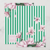 Afdruk zomer-, lente-, groene streep magnolia kaart (Voorkant / Achterkant)