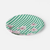 Afdruk zomer-, lente-, groene streep magnolia papieren bordje (Gekanteld)