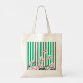 Afdruk zomer-, lente-, groene streep magnolia tote bag (Achterkant)