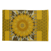 Afdruk Zonnebloem Golden Design Queen Size Kussensloop (Achterkant-Links)