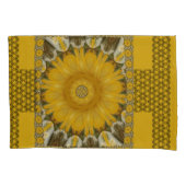 Afdruk Zonnebloem Golden Design Queen Size Kussensloop (Voorkant-Links)