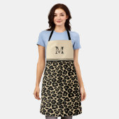 Afdruk zwart en tan-luipaard | Monogrammed Apron Schort (Gedragen)