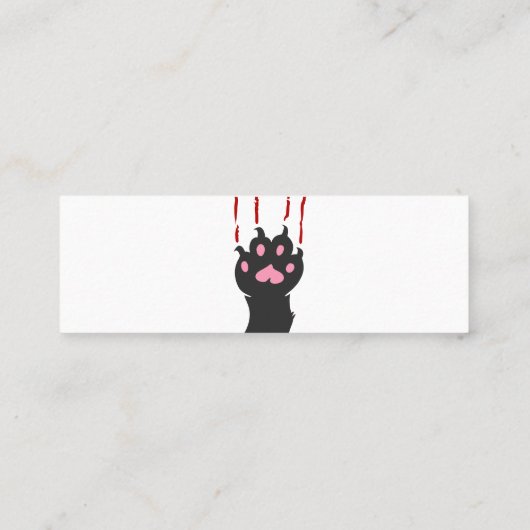 Afdruk zwart kattepoot - achtergrondkleur kiezen mini visitekaartje (Achterkant)