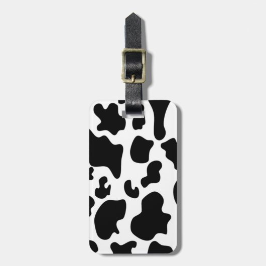 Afdruk zwart-wit Koe Bagagelabel (Voorkant verticaal)