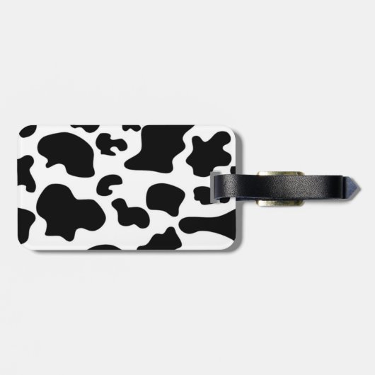 Afdruk zwart-wit Koe Bagagelabel (Achterkant horizontaal)