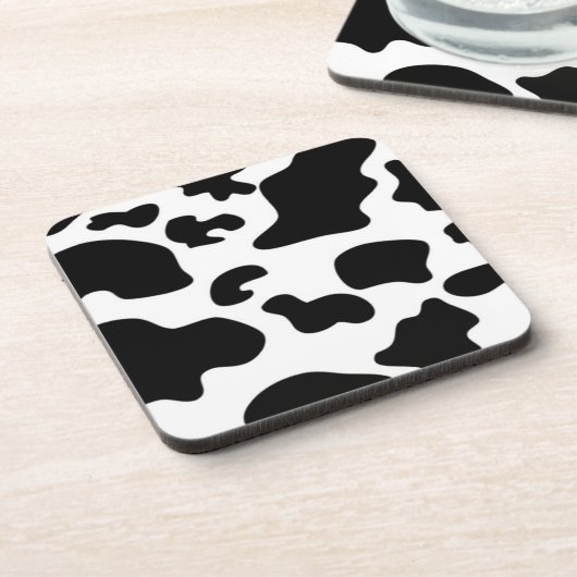 Afdruk zwart-wit Koe Bier Onderzetter (Linkerzijde)
