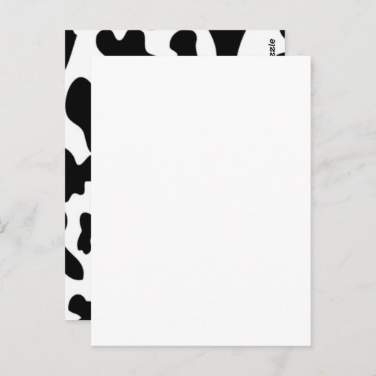 Afdruk zwart-wit Koe Briefkaart (Voorkant / Achterkant)