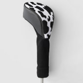 Afdruk zwart-wit Koe Golfheadcover (Schuin)
