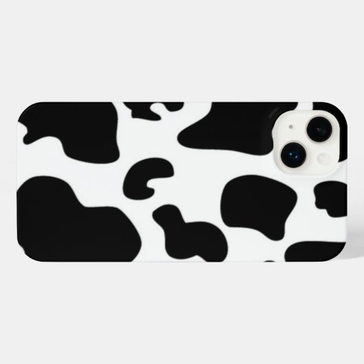 Afdruk zwart-wit Koe iPhone Hoesje (Achterkant horizontaal)