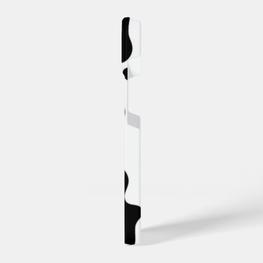 Afdruk zwart-wit Koe iPhone Hoesje (Linkerkant)