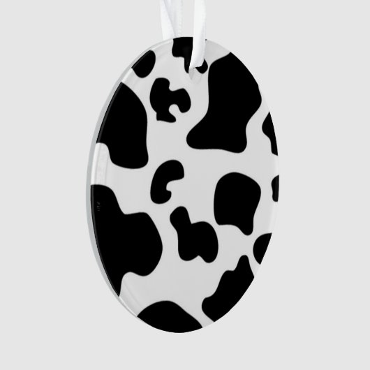 Afdruk zwart-wit Koe Ornament (voorkant)