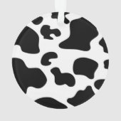 Afdruk zwart-wit Koe Ornament (achterkant)