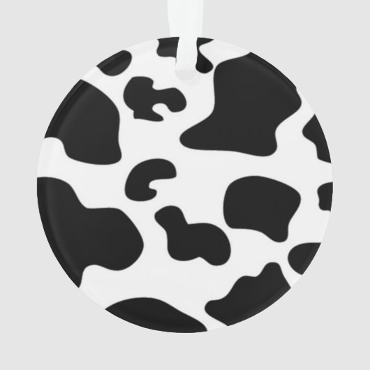 Afdruk zwart-wit Koe Ornament (achterkant)