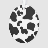 Afdruk zwart-wit Koe Ornament (voorkant)