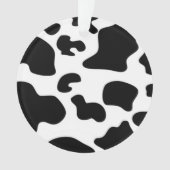 Afdruk zwart-wit Koe Ornament (voorkant)