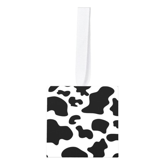 Afdruk zwart-wit Koe Ornament (Voorkant)