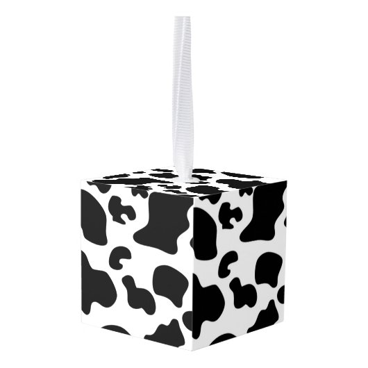 Afdruk zwart-wit Koe Ornament (Achter hoekig)