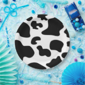 Afdruk zwart-wit Koe Papieren Bordje (Feest)