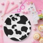 Afdruk zwart-wit Koe Papieren Bordje (Feest)