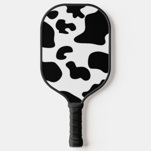Afdruk zwart-wit Koe Pickleball Paddle (Voorkant)