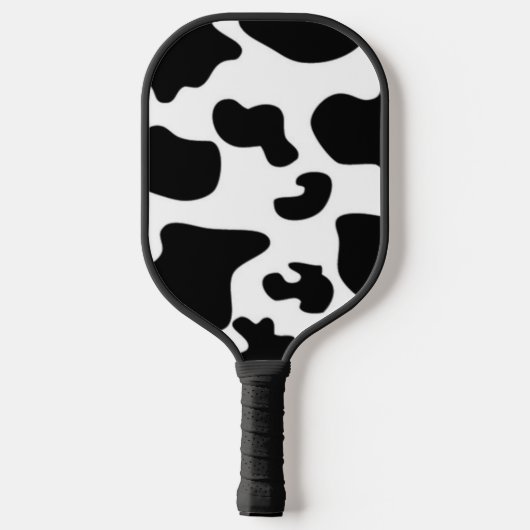 Afdruk zwart-wit Koe Pickleball Paddle (Achterkant)