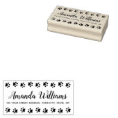 Afdrukadres met pootafdrukrand rubberstempel (Gestempeld)